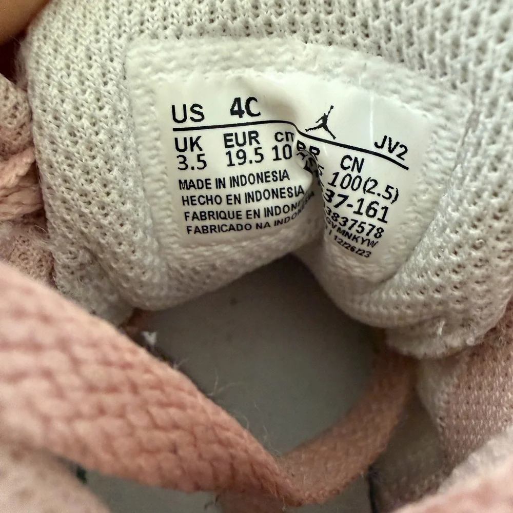 Jordan Kids High-Top Sneakers in Pink and White